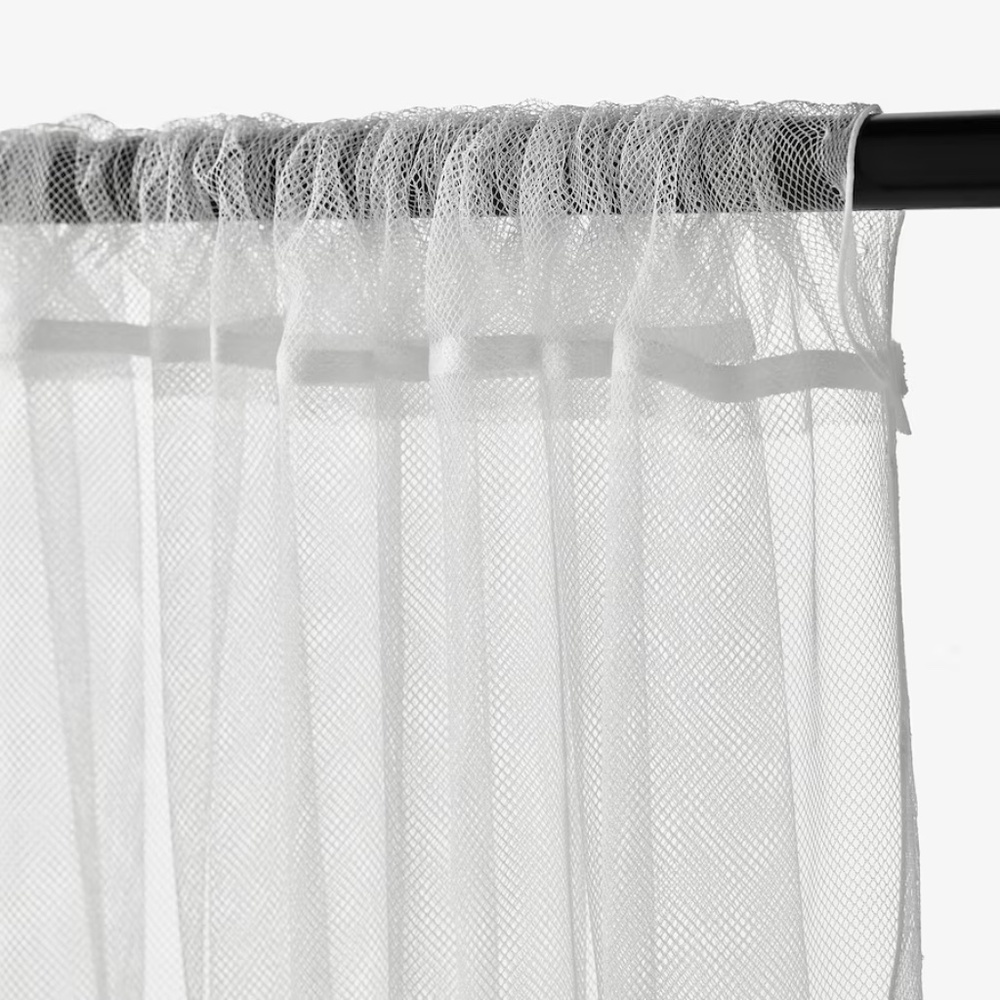 IKEA LILL White Polyester Curtain Panels Drapes 2 Pack 250cm 98”- 280cm 110” NEW